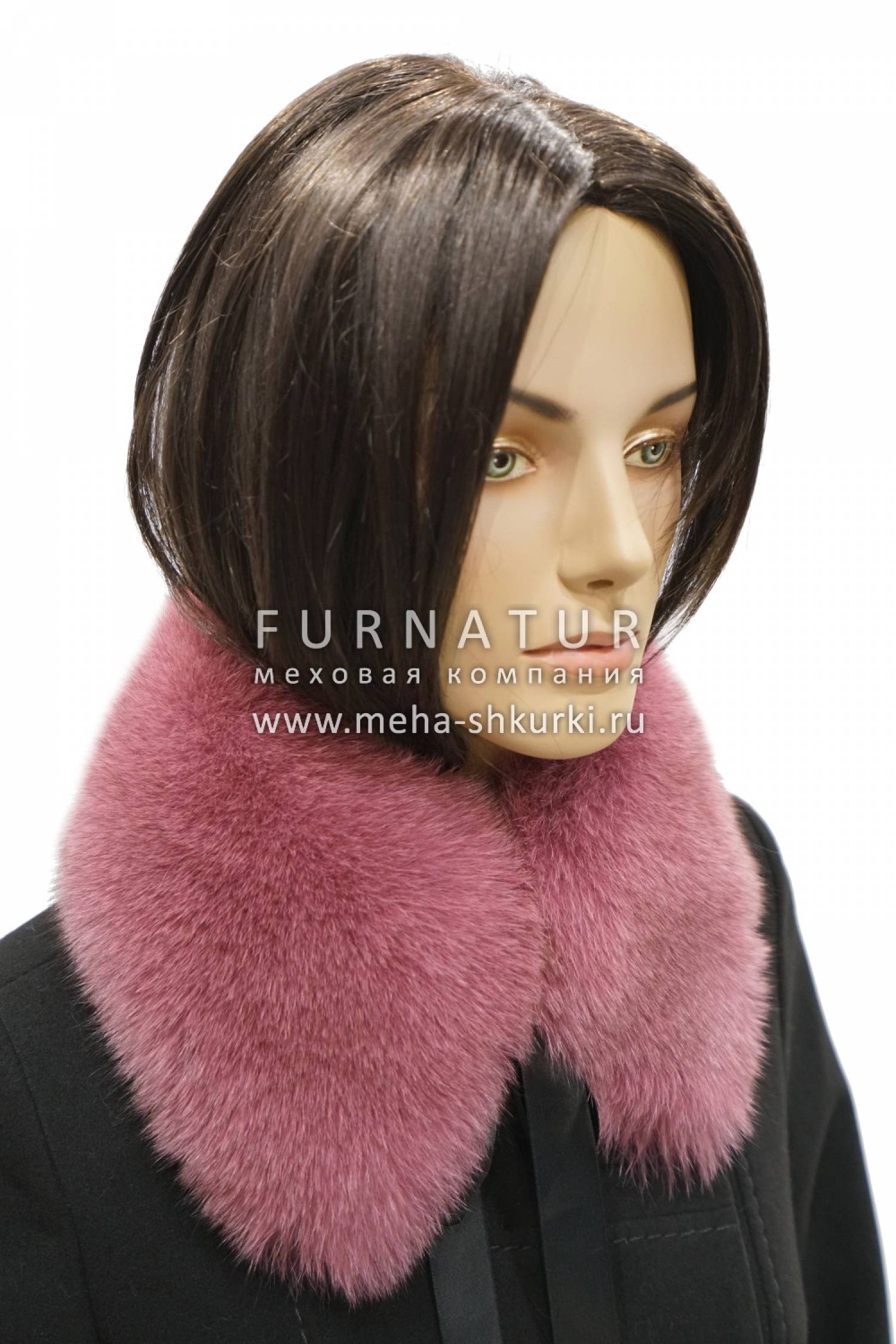 Отложной воротник малый из песца розового - купить оптом или в розницу