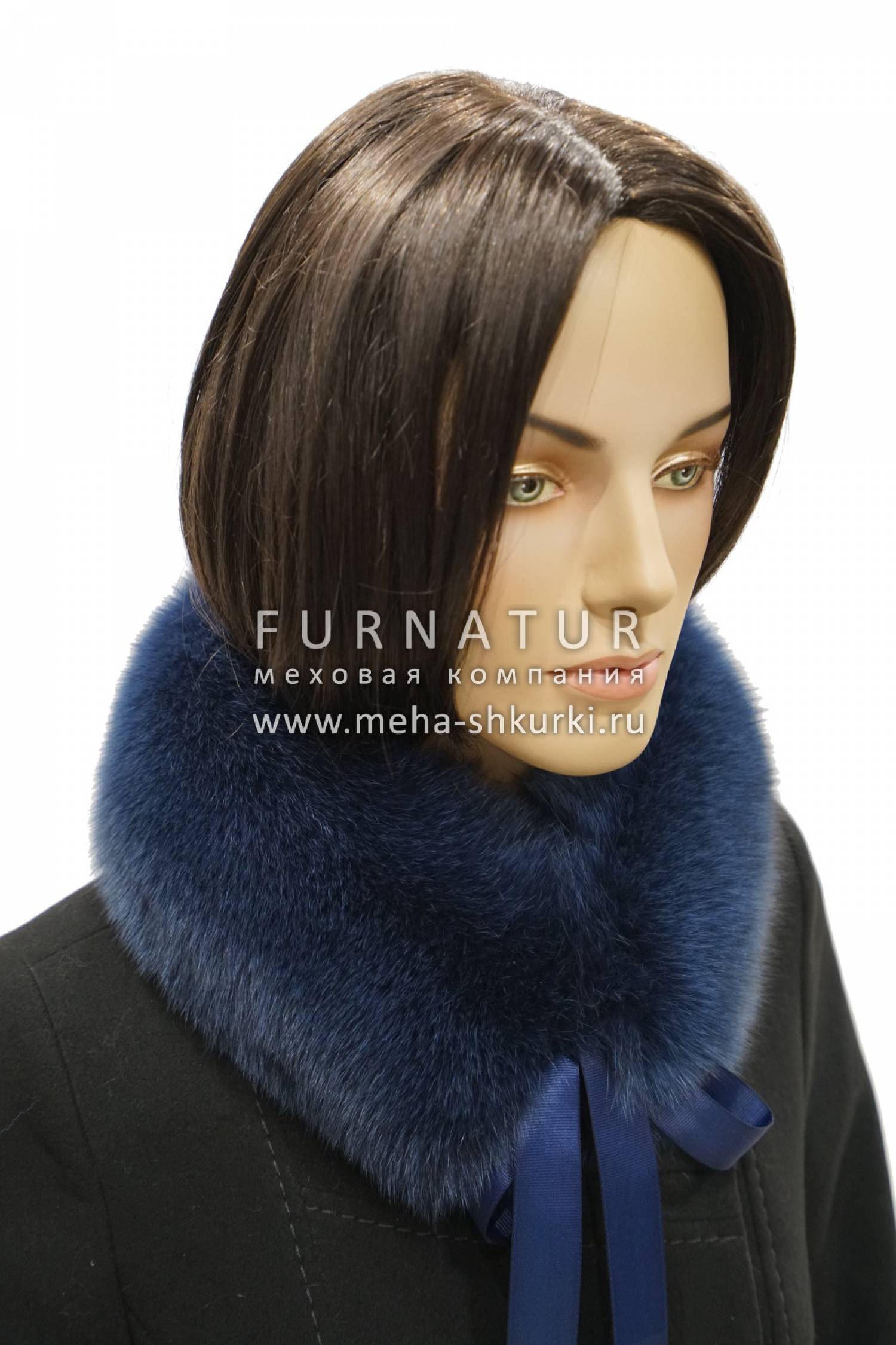 Воротник-стойка из песца синего - купить оптом или в розницу