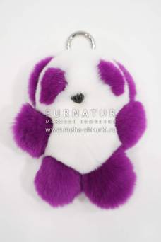Брелок меховой "Панда" фиолетовая 