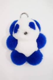 Брелок меховой "Панда" синяя